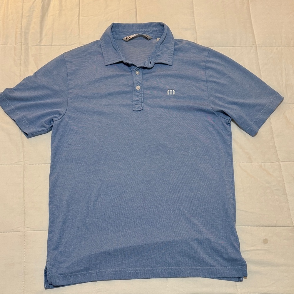 Travis Mathew Blue Pima Blend Polo Shirt